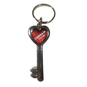 Islamorada Florida Silver Tone Key Keychain